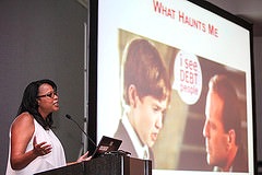 Michelle Singletary speaking at the 2014 ALA Annual Conference
