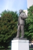 A statute of Rev. Dr. Martin Luther King Jr. at the  Birmingham Civil Rights Heritage Trail park.