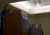 Deborah Heiligman, the winner of YALSA's Excellence in Nonfiction Award, gives a speech after accepting her award.