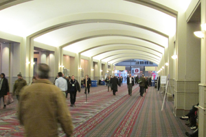 Heading down the Pennsylvania Convention Center hall of the 200s