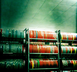 The Indiana University Library Film Archive stores its collection in a climate-controlled vault located less than two miles from the library.